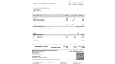 Germany DHL Tax Invoice In Word And PDF format