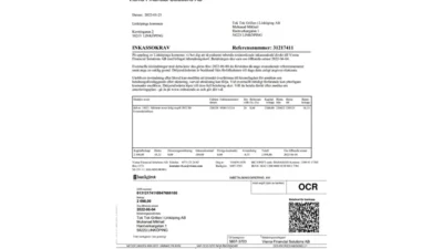 Sweden Visma Financial Solutions Debt Collection Notice Word And PDF Template (2 Pages)