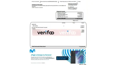 Colombia Movistar Bill Template in word and pdf format