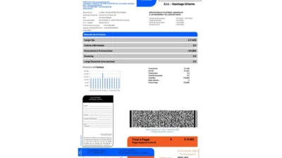 Chile Entel Mobile Phone Bill word And PDF Template (3 Pages)