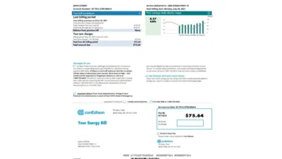 USA Con Edison utility Bill Word And PDF Template 2 pages (2021 April – present)
