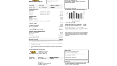 USA Nevada Waterloo North Hydro Utility Bill Word And PDF Template