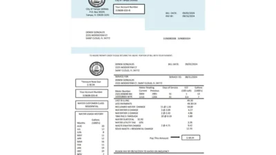USA Florida Utilities Bill Template in word and pdf format