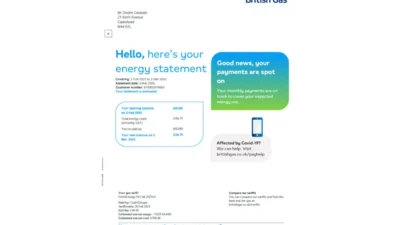 Editable British Gas Utility Bill Template – 2025 UK