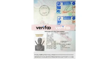 Colombia Passport PSD Template