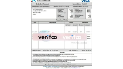 Spain CaixaBank Bank statement Template in word and pdf format