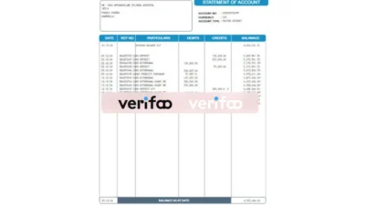 Sri Lanka Hatton National Bank (HNB) Savings Account Statement Template