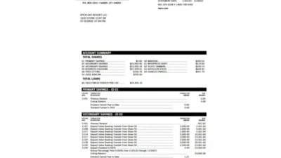United States Mountain America Credit Union Account Statement Template in word and pdf format
