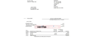 USA HSBC Bank Statement Template Version 2 (2 Pages )