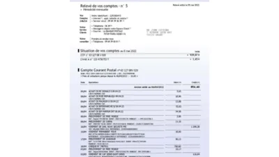 France La Banque Postale Bank Statement Word And PDF Template (3 Pages)