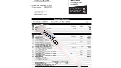 CFSB Bank Statement Word And PDF Template