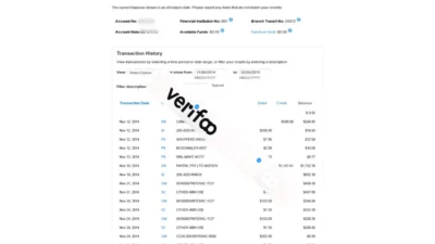 Bank Of Montreal Online Transaction History Template