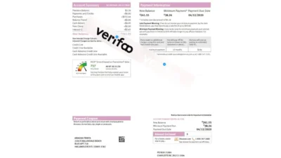 Discover Card statement Balance Template