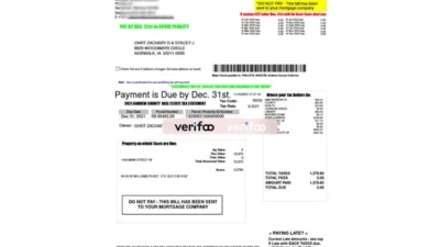 USA Missouri Real EState Tax Bill Template