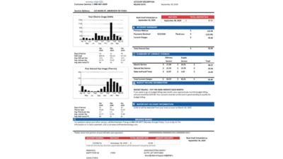 USA NorthWestern Energy Utility Bill Word And PDF Template Version 2