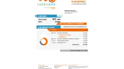 Italy Natural Gas Supply Bill from LUCE&GAS Powered by acea energia