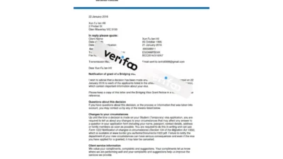 Australia e-visa Word and PDF template