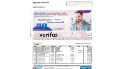 Colombia Banco Caja Social Bank Statement Template