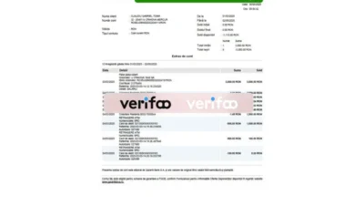 Romania Garanti BBVA Bank Statement Template in word and pdf format