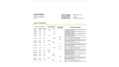 Uruguay Banco De La Republica Oriental Del Uruguay Bank Statement Template Version 2