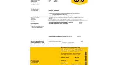 New Zealand Ami Insurance Limited Bank Statement Word And PDF Template