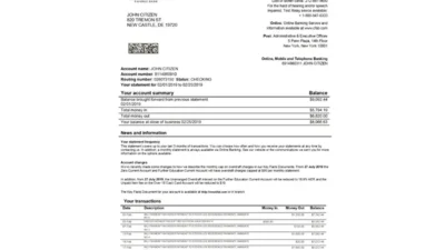 USA New York CFSB Bank Statement Templates