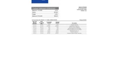 Laos Lao Viet Bank statement template in Word and PDF format