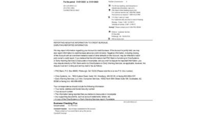USA PNC Bank Firm Account Business Statement