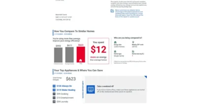 USA Tacoma Public Utilities Home Energy Report Word And PDF Template (2 Pages)