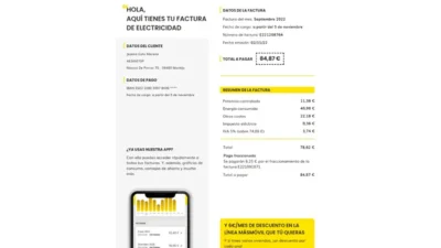 Spain MasMovil Energia Utility Bill Word And PDF Template (3 Pages)