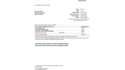 Germany T Mobile Utility Bill Word And PDF Template