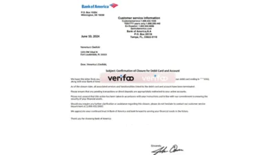 United States Bank of America Account Closure Confirmation Template in Word and PDF Format