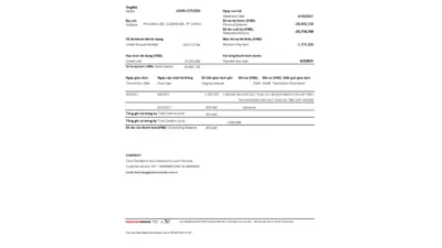 Vietnam Techcombank Bank Statement Excel And PDF Format Template