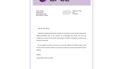 France Groupe BPCE Bank Reference Letter Template