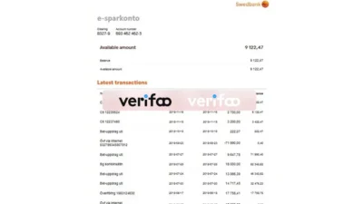 Sweden Swedbank Account Statement template in Word and PDF format