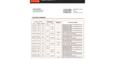 Morocco Attijariwafa bank statement template