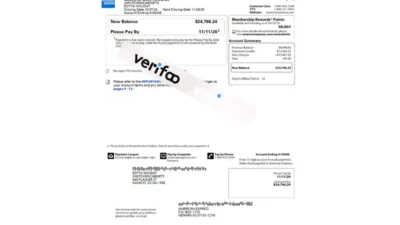 USA Business Amex cc gold rewards statement Template