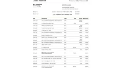 Lloyds Bank Statement Template