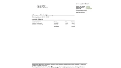 Huntington Bank Statement