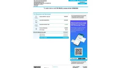 Argentina Telecom Argentina S.A. Utility Bill Word And PDF Template (3 Pages)