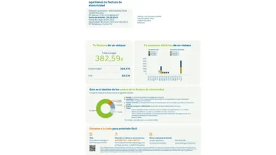 Spain IREN Integrated Water Service Utility bill Word And PDF Template (3 Pages)