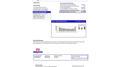 South Korea Electric Power Corporation Electricity Bill Word And PDF Template