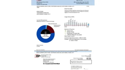 USA Michigan Electricity Utility Bill Word And PDF Template