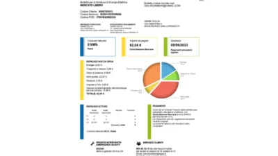 Italy EGEA Electricity Bill Template in word and pdf format