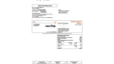 Italy VIVI Energia Gas Bill Template in word and pdf format