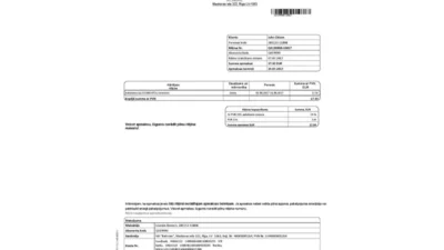 Latvia Baltcom Telecommunications Utility Bill Word And PDF Template (English version)