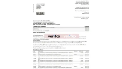United Kingdom Santander Bank Statement Word and PDF Template (2 pages)