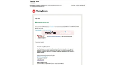 US MoneyGram Transfer Receipt Template in Word and PDF Format