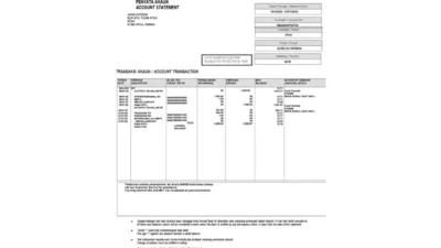 Malaysia Bank Muamalat Bank Account Statement Word And PDF Template