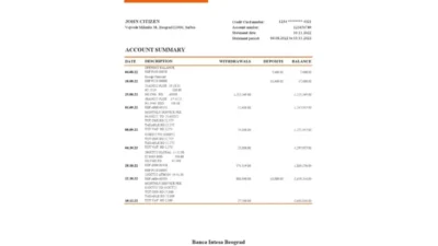 Serbia Banca Intesa Bank Statement Excel And PDF Template